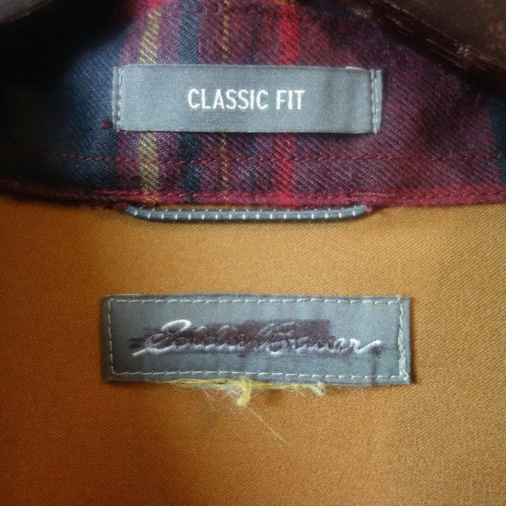 New Eddie Bauer Soft Flannel Button Up Shirt Red … - image 3